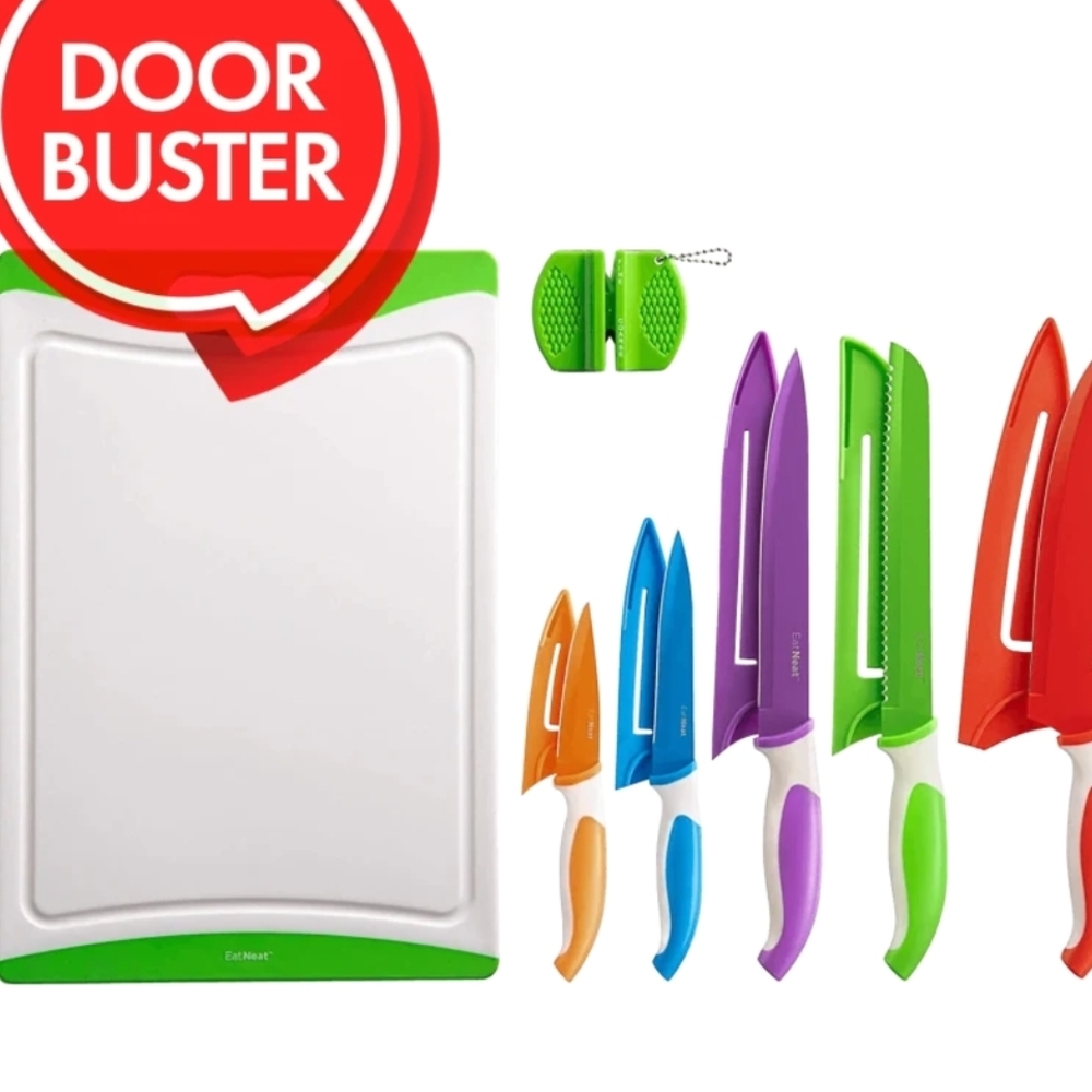 Colorful Knife Set with Cutting Board